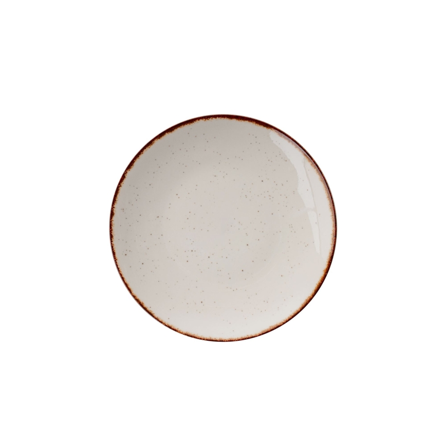 24 darabos bézs/barna porcelán étkészlet