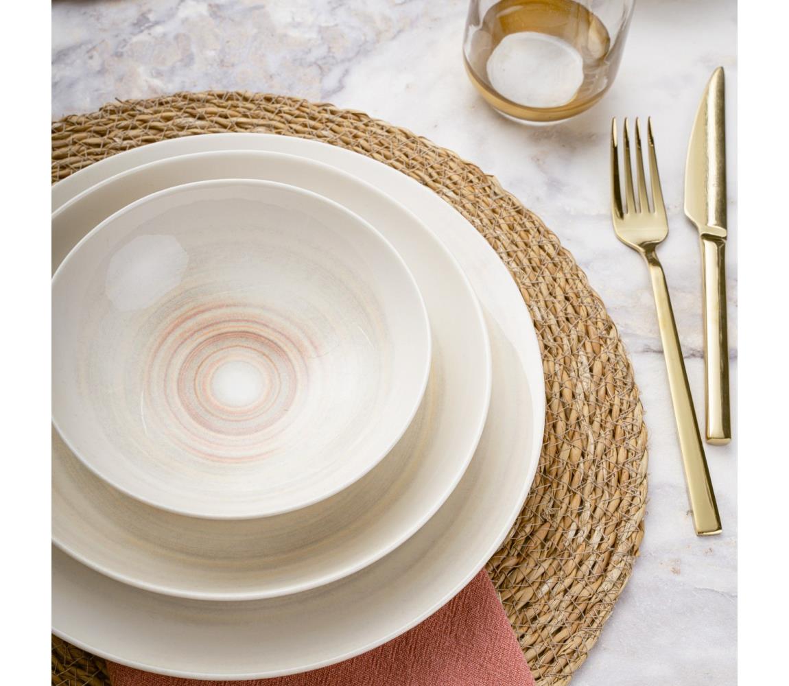 24 darabos bézs porcelán étkészlet 387GRP1353