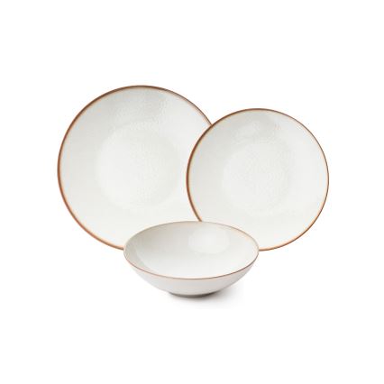 24 darabos bézs porcelán étkészlet