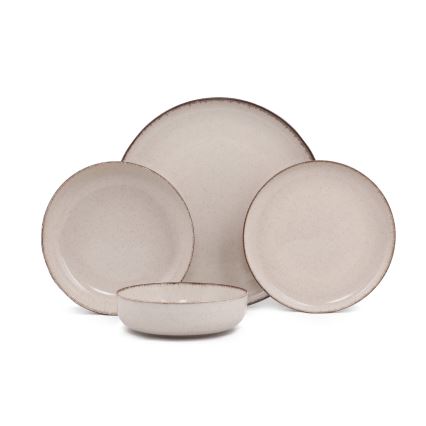 24 darabos bézs/porcelán étkészlet