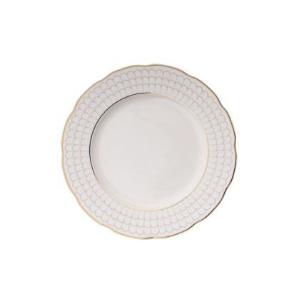 24 darabos elegáns fehér-arany porcelán étkészlet