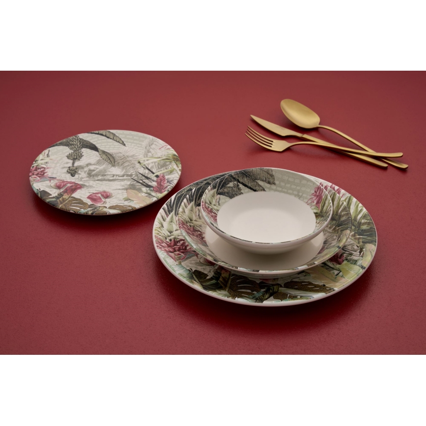 24 darabos, élénk színű kerámia étkészlet