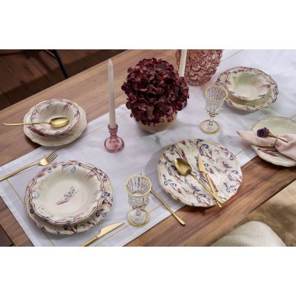 24 darabos, élénk színű porcelán étkészlet