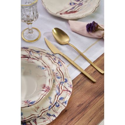 24 darabos, élénk színű porcelán étkészlet