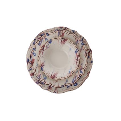 24 darabos, élénk színű porcelán étkészlet
