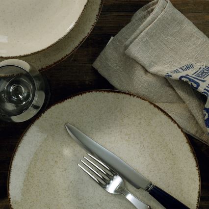 24 darabos étkészlet, bézs/porcelán