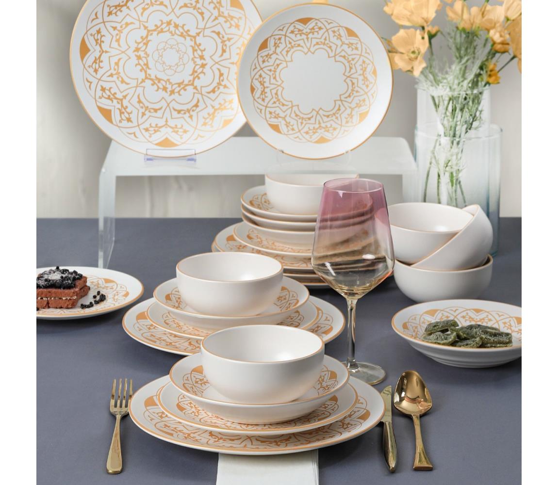 24 darabos étkészlet fehér/arany/kerámia 275KRM1942