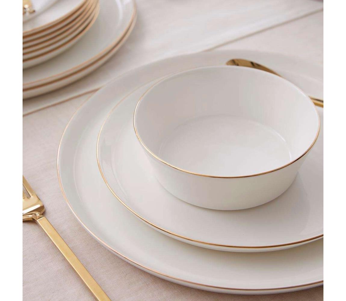 24 darabos étkészlet fehér/arany/porcelán 710KTP4542