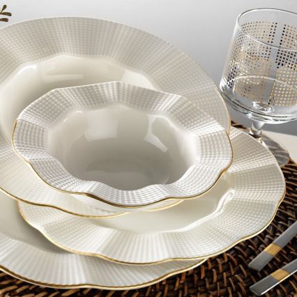 24 darabos étkészlet fehér/arany/porcelán