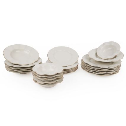 24 darabos étkészlet fehér/arany/porcelán