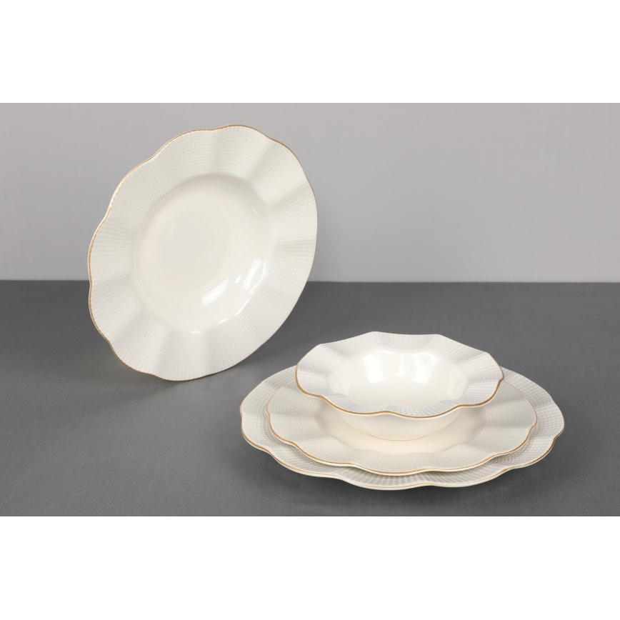 24 darabos étkészlet fehér/arany/porcelán