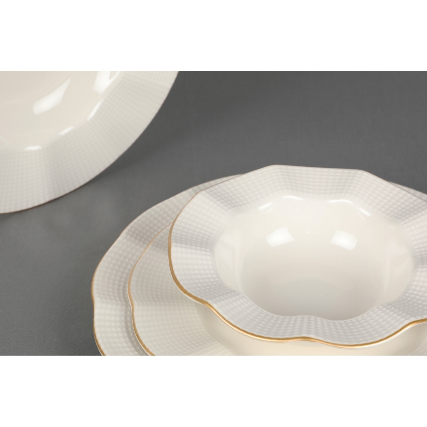 24 darabos étkészlet fehér/arany/porcelán