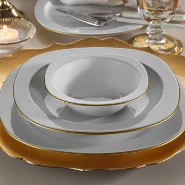 24 darabos étkészlet fehér/arany/porcelán