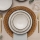 24 darabos étkészlet, fehér/fekete, porcelán