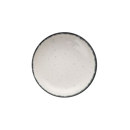 24 darabos étkészlet, fehér/fekete, porcelán