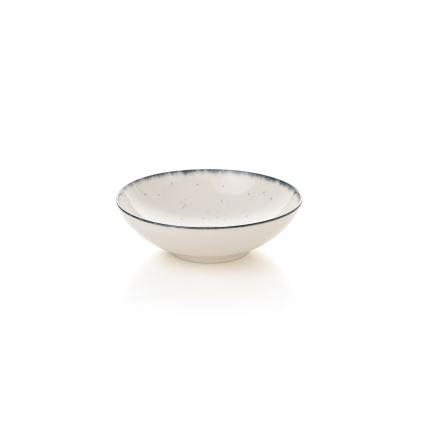 24 darabos étkészlet, fehér/fekete, porcelán