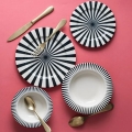 24 darabos étkészlet fehér/fekete/porcelán
