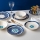 24 darabos étkészlet fehér/kék/arany/porcelán