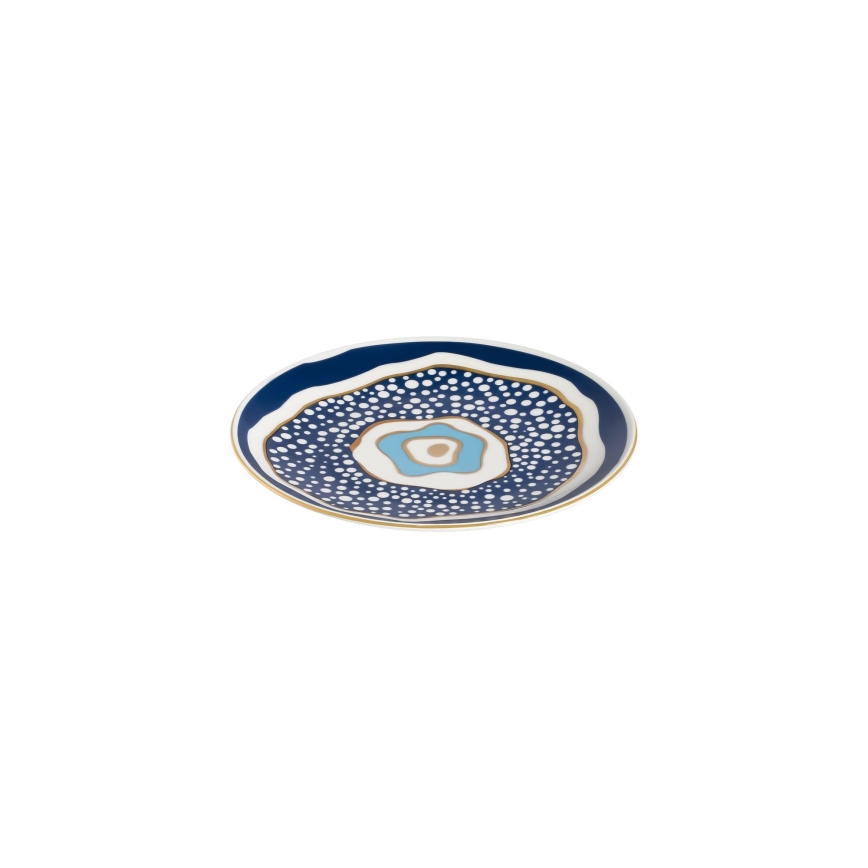 24 darabos étkészlet fehér/kék/arany/porcelán