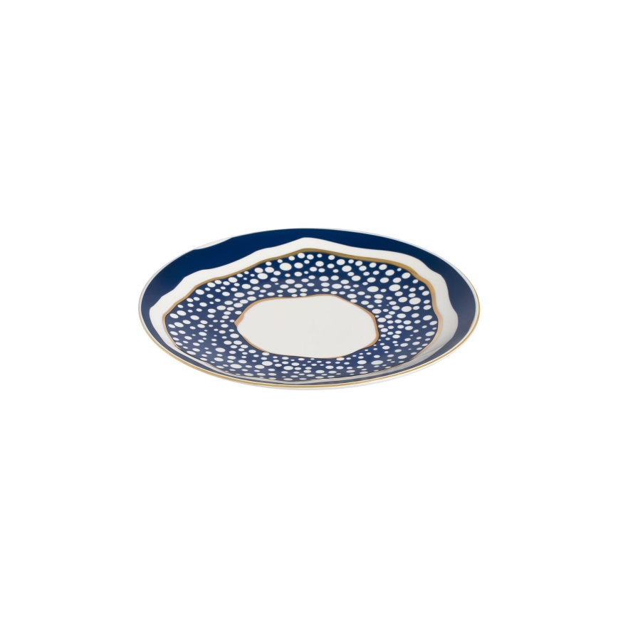 24 darabos étkészlet fehér/kék/arany/porcelán