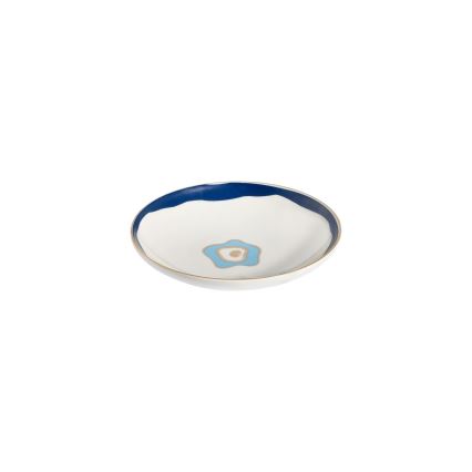 24 darabos étkészlet fehér/kék/arany/porcelán