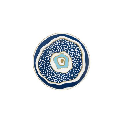 24 darabos étkészlet fehér/kék/arany/porcelán