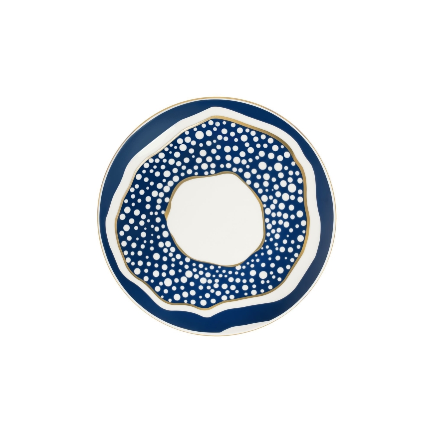 24 darabos étkészlet fehér/kék/arany/porcelán