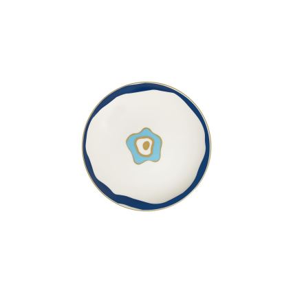 24 darabos étkészlet fehér/kék/arany/porcelán