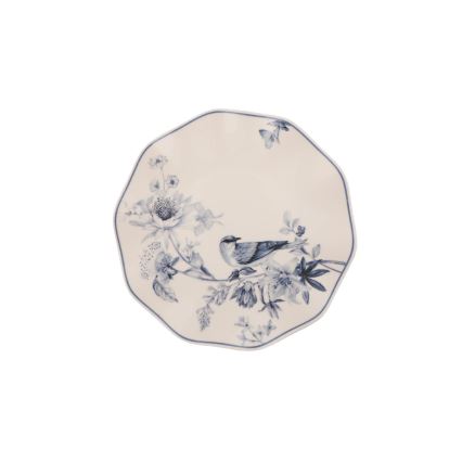 24 darabos étkészlet, fehér/kék, porcelán