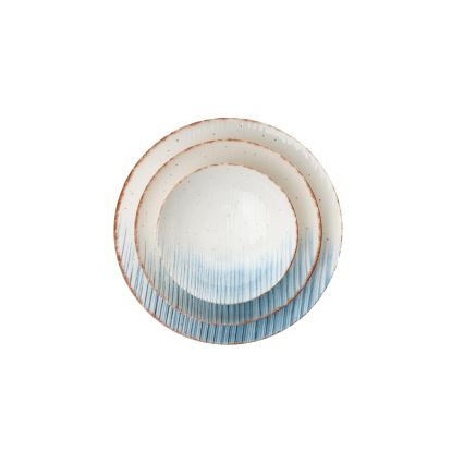 24 darabos étkészlet fehér/kék/porcelán