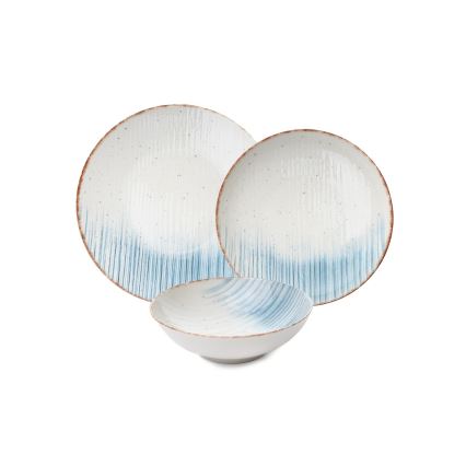 24 darabos étkészlet fehér/kék/porcelán