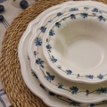24 darabos étkészlet fehér/kék/porcelán