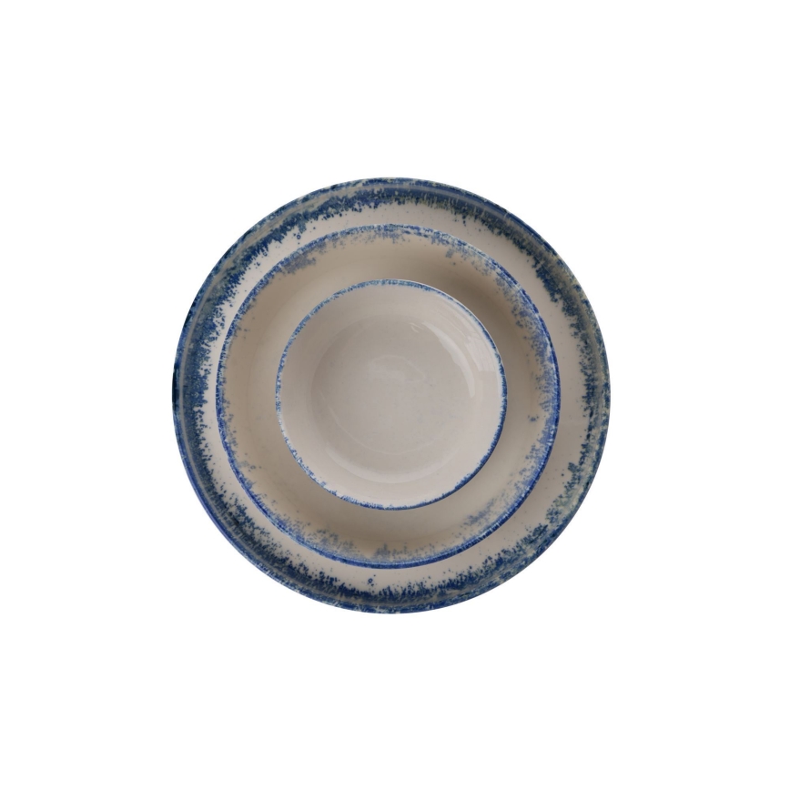 24 darabos étkészlet fehér/kék/porcelán