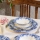 24 darabos étkészlet, fehér/kék, porcelán