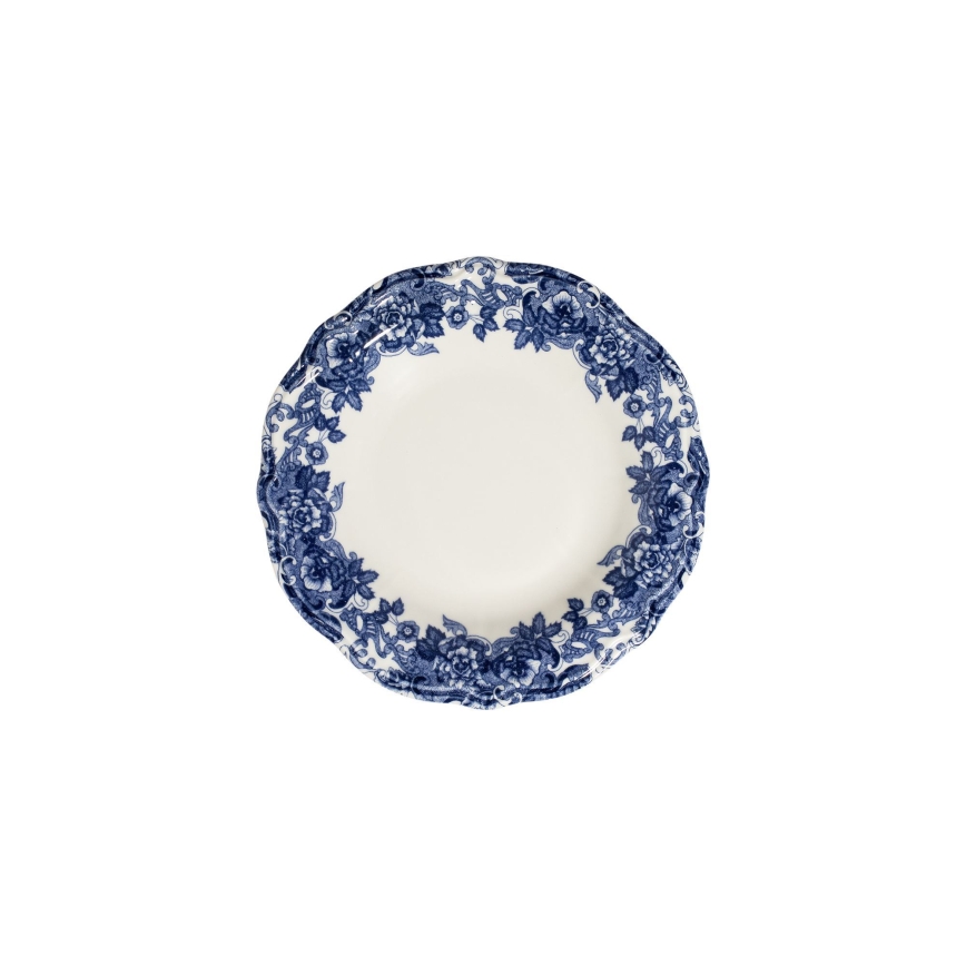 24 darabos étkészlet, fehér/kék, porcelán