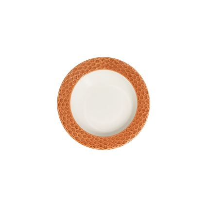 24 darabos étkészlet fehér/narancssárga/porcelán