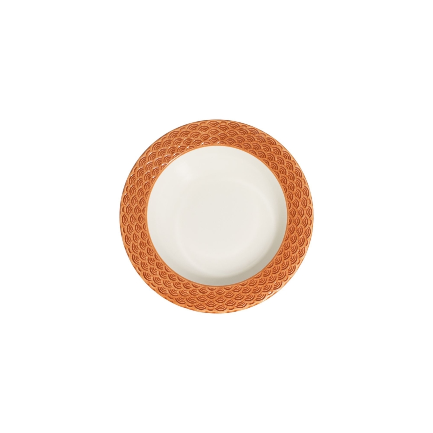 24 darabos étkészlet fehér/narancssárga/porcelán