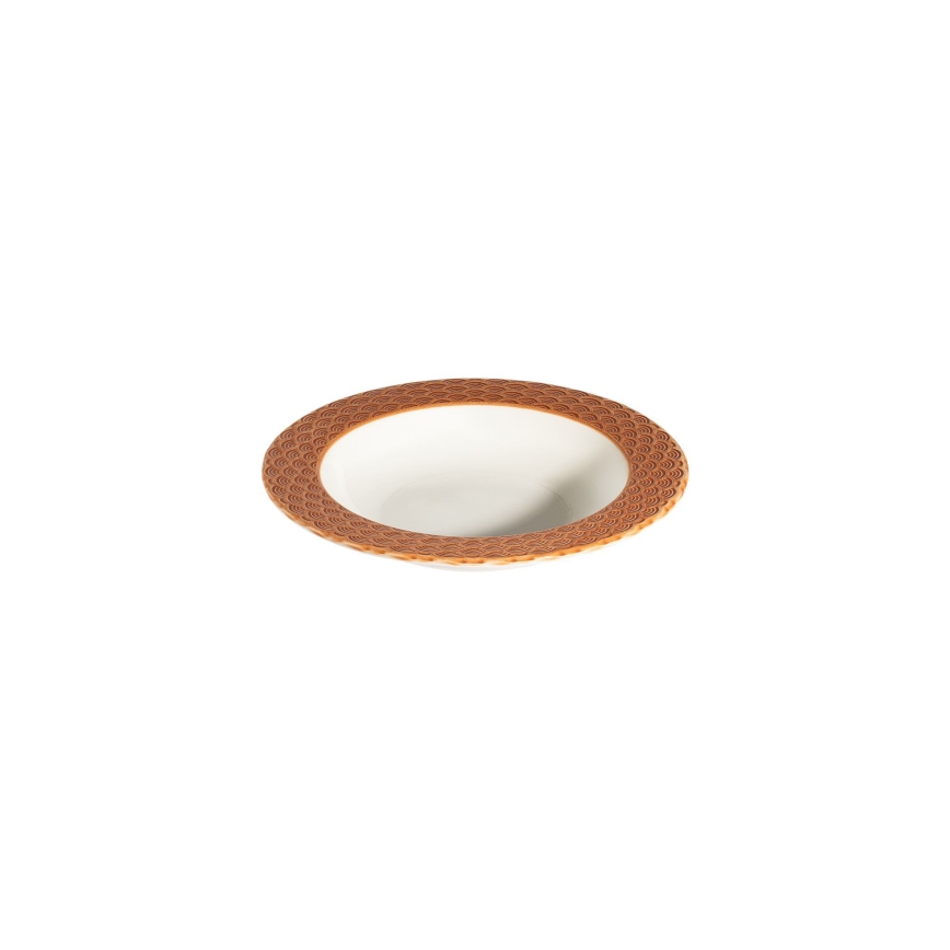 24 darabos étkészlet fehér/narancssárga/porcelán