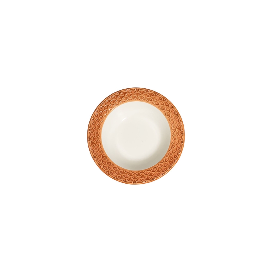 24 darabos étkészlet fehér/narancssárga/porcelán