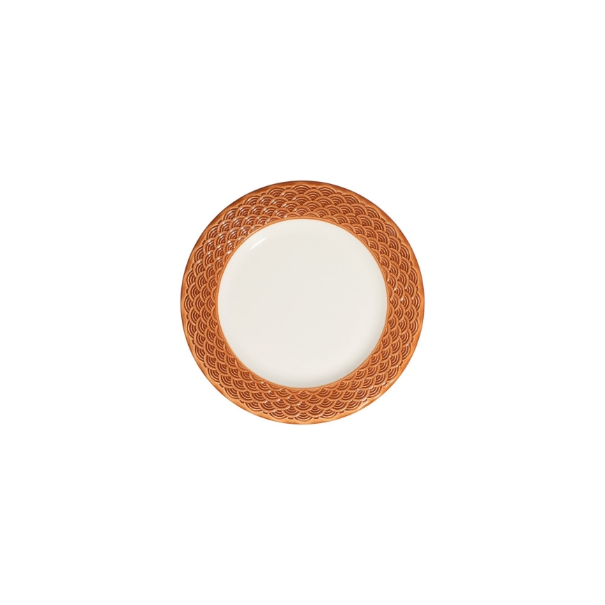 24 darabos étkészlet fehér/narancssárga/porcelán