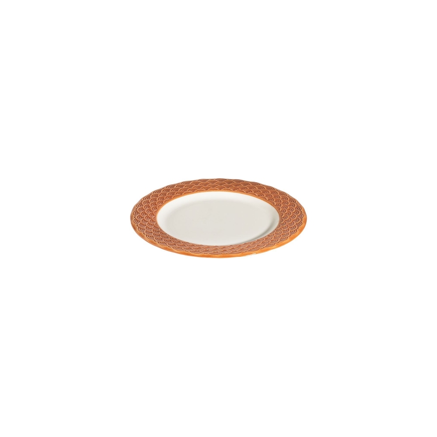 24 darabos étkészlet fehér/narancssárga/porcelán