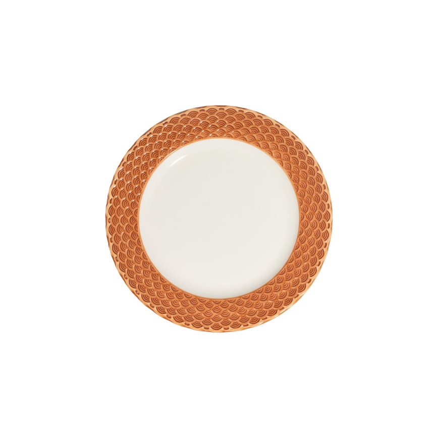 24 darabos étkészlet fehér/narancssárga/porcelán