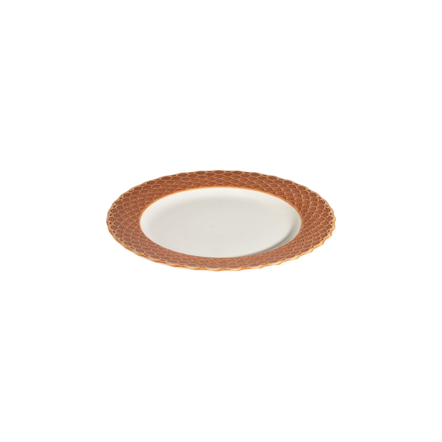 24 darabos étkészlet fehér/narancssárga/porcelán