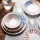 24 darabos étkészlet fehér/piros/kék /porcelán