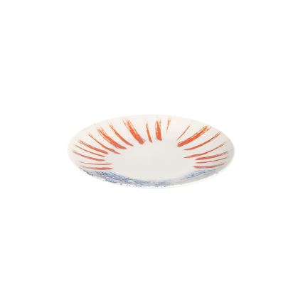 24 darabos étkészlet fehér/piros/kék /porcelán