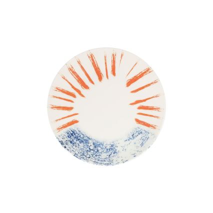 24 darabos étkészlet fehér/piros/kék /porcelán