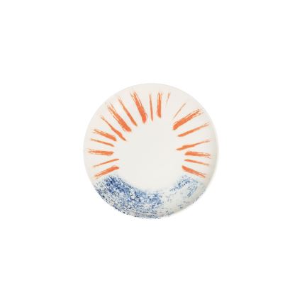 24 darabos étkészlet fehér/piros/kék /porcelán