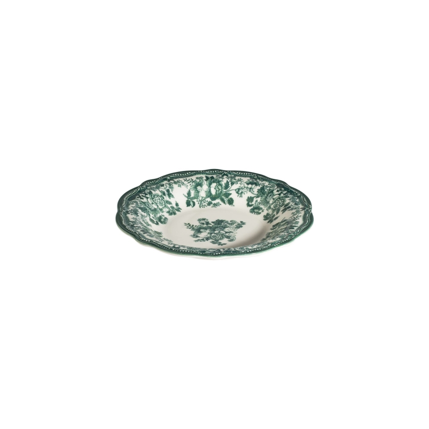 24 darabos étkészlet, fehér/zöld, porcelán
