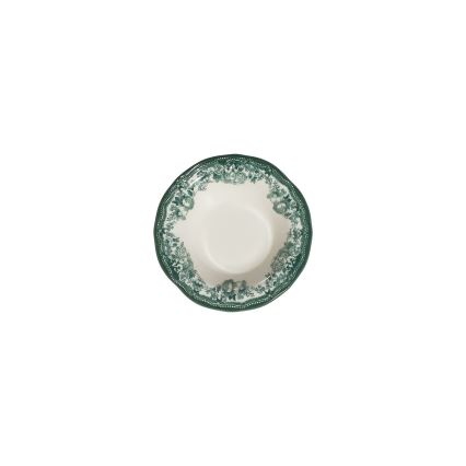24 darabos étkészlet, fehér/zöld, porcelán