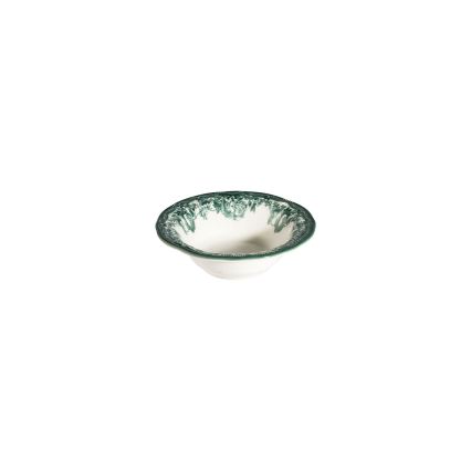 24 darabos étkészlet, fehér/zöld, porcelán